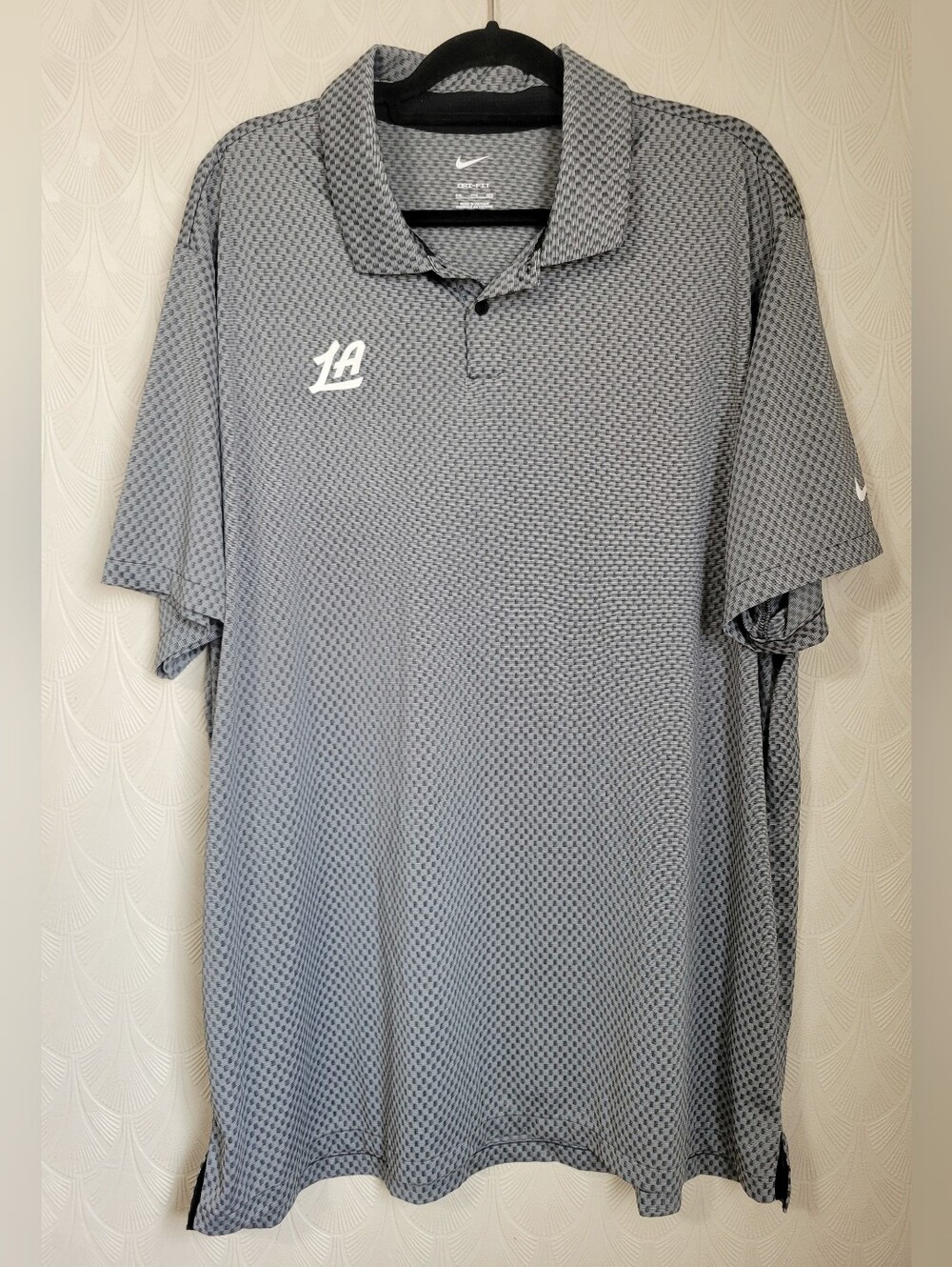 Nike Dri Fit Tour Jacquard Gray Golf Polo Shirt FD5744-010 Men's sz XXL Clippers